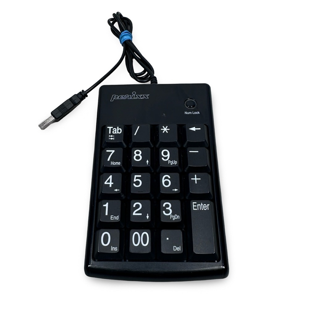 Perixx PERIPAD-201PLUS USB Numeric Keypad Wired 19-Key Numpad Black Laptop PC
